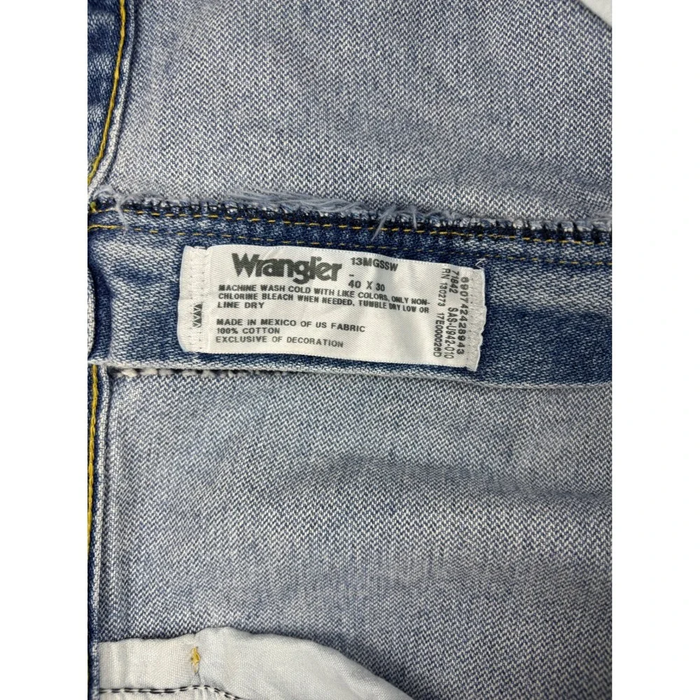 Wrangler George Mens 40x30 Jeans Cowboy Cut Denim Medium Grungy Wash